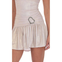 Load image into Gallery viewer, Metallic Embellished Strapless Dress in Rose Gold