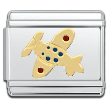 Load image into Gallery viewer, Italian Bracelet Charm - Airplane 9mm Links