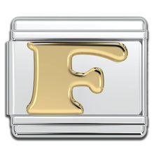 Load image into Gallery viewer, Italian Charm Letters A-Z - 9mm Gold Bracelet Charms