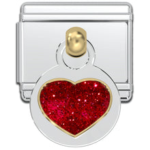 Load image into Gallery viewer, Italian Charm Bracelet Charms - Dangle Heart Links