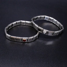 Load image into Gallery viewer, Italian Charm Bracelet Charms - Red Enamel Heart Links