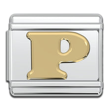 Load image into Gallery viewer, Italian Charm Letters A-Z - 9mm Gold Bracelet Charms