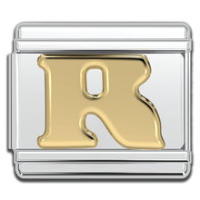 Load image into Gallery viewer, Italian Charm Letters A-Z - 9mm Gold Bracelet Charms