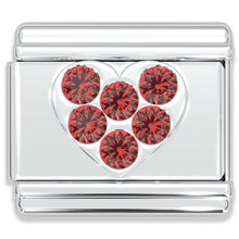 Load image into Gallery viewer, Italian Charm Bracelet Charms - Rhinestone Heart Links