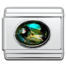 Load image into Gallery viewer, Italian Charm Bracelet Charms - Paua Shell Cabochon Links
