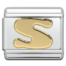 Load image into Gallery viewer, Italian Charm Letters A-Z - 9mm Gold Bracelet Charms