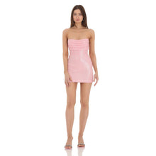 Load image into Gallery viewer, Sequin Strapless Corset Dress in Pink