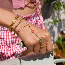 Load image into Gallery viewer, Colorful Beaded Flower Cherry Hand Chain Bracelet 8ZA6JBR149L