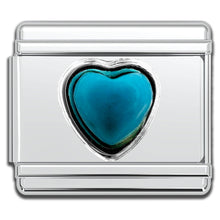 Load image into Gallery viewer, Italian Charm Bracelet Charms - Gemstone Heart Links