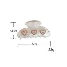 Load image into Gallery viewer, Sweet Heart Rhinestone Acetate Hair Claws 8AS6HCP01
