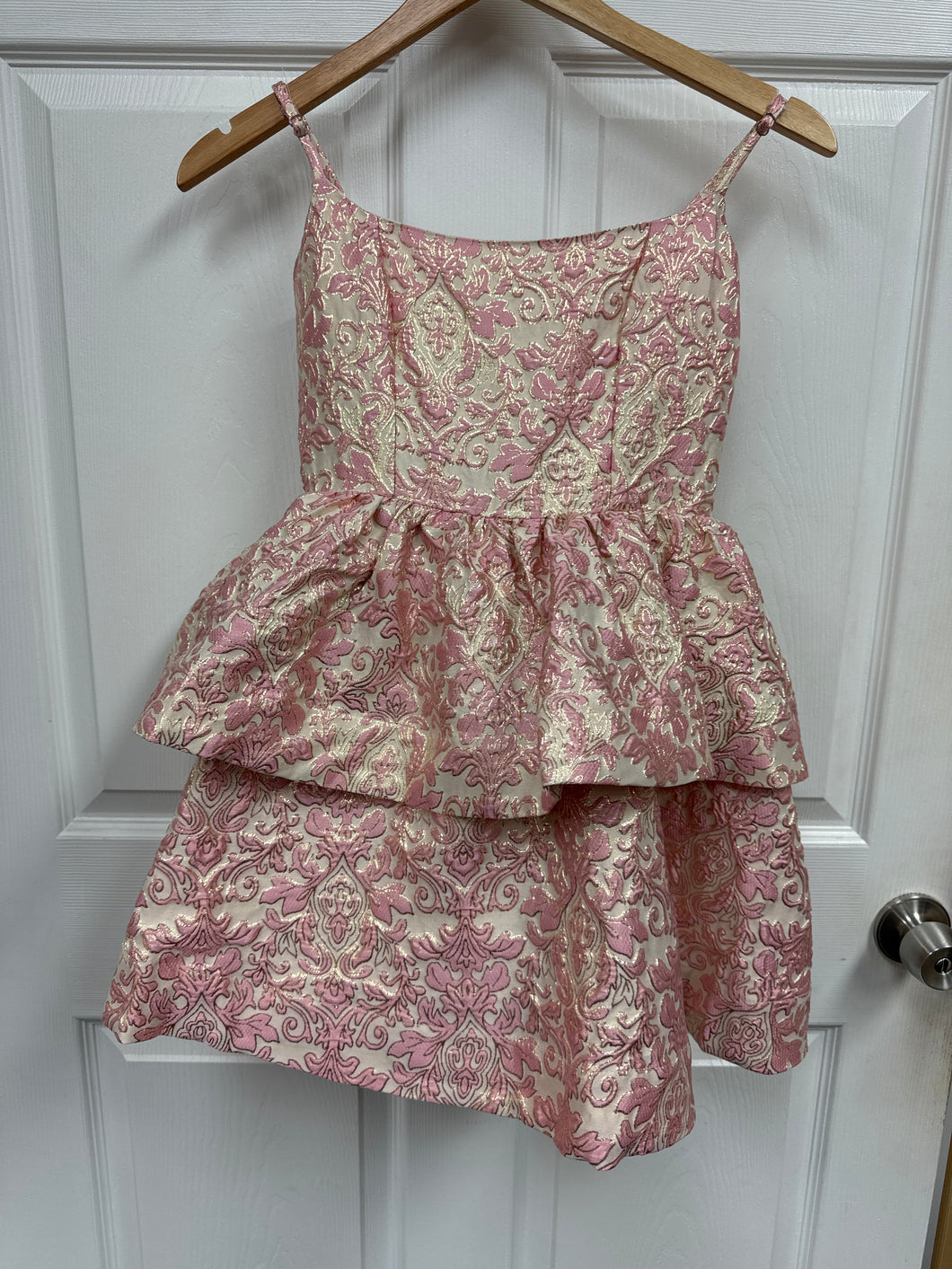 Olivaceous Brocade Floral Dress