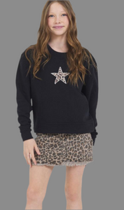 Vintage Havana Leopard Star Patch Sweatshirt