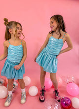 Load image into Gallery viewer, Blue metalic skort set
