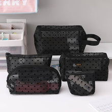 Load image into Gallery viewer, Black Love Mesh Portable Make Up Bag DP25A593
