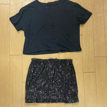 Load image into Gallery viewer, Katie J Junior Fearless Tee W black Sparkle Stars
