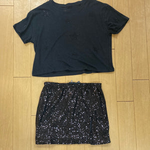 Katie J Junior Fearless Tee W black Sparkle Stars