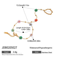 Load image into Gallery viewer, Colorful Beaded Flower Cherry Hand Chain Bracelet 8ZA6JBR149L
