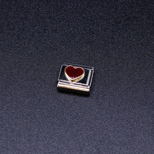 Load image into Gallery viewer, Italian Charm Bracelet Charms - Red Enamel Heart Links
