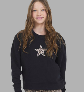 Vintage Havana Leopard Star Patch Sweatshirt