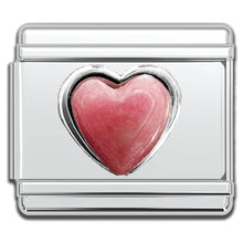 Load image into Gallery viewer, Italian Charm Bracelet Charms - Gemstone Heart Links
