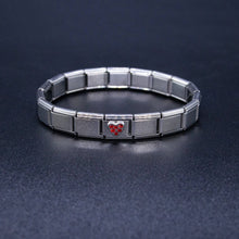 Load image into Gallery viewer, Italian Charm Bracelet Charms - Rhinestone Heart Links
