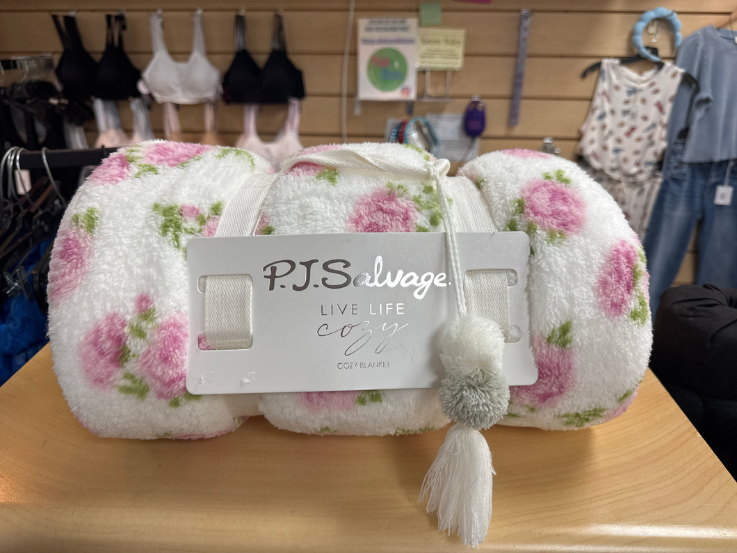 PJ Salvage Floral Blanket