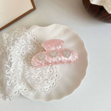 Load image into Gallery viewer, Sweet Heart Rhinestone Acetate Hair Claws 8AS6HCP01

