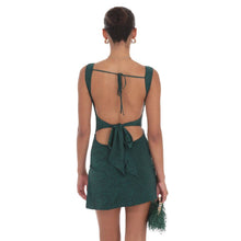 Load image into Gallery viewer, Ruched Bodycon Dress in Heather Green
