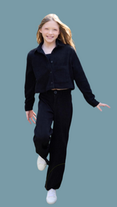 Vintage Havana Black Cord Wide Leg Pant