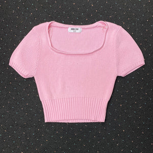 Double Zero SS Knit Crop Sweater
