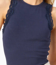 Load image into Gallery viewer, Cami Rian Rib Knit Tank Side Lace
