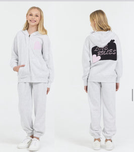 Vintage Havana Zip Hoody W Heart Emb