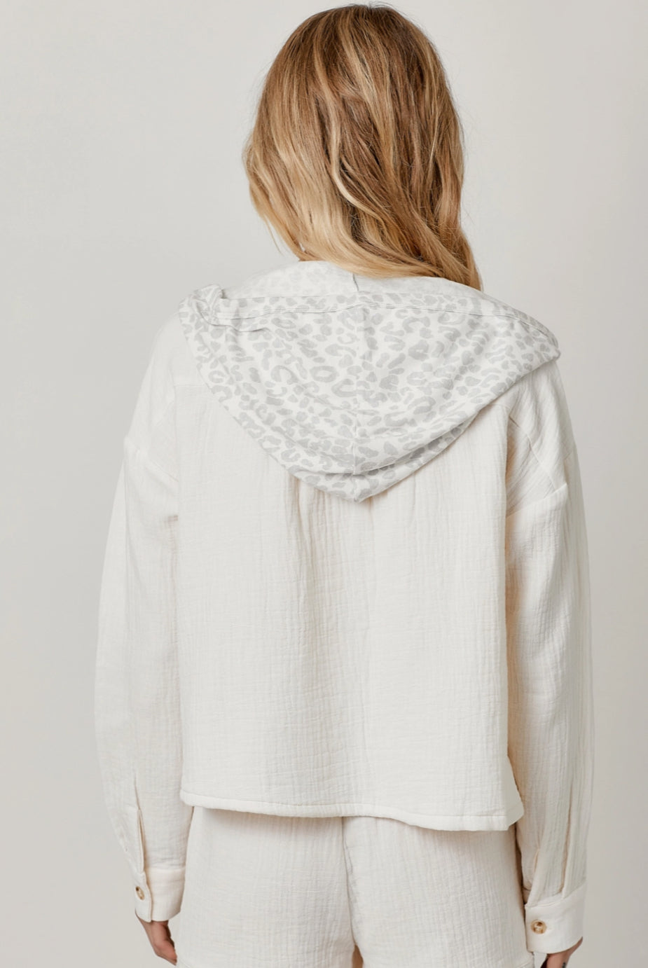 Mystree Gauze Hoody W Leopard Hood