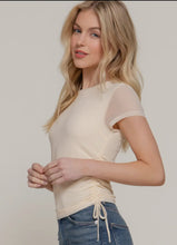 Load image into Gallery viewer, Active Basic Side Rouched Mesh Tee
