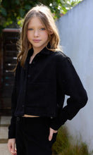 Load image into Gallery viewer, Vintage Havana Black Cord Button Crop Jacket
