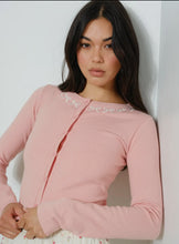 Load image into Gallery viewer, Pretty Garbage Embro. Bow Cardigan
