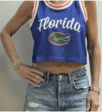 Load image into Gallery viewer, College Mesh Crop Tank Top
