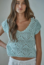 Load image into Gallery viewer, By Together  Crochet Cap Sleeve Sweater
