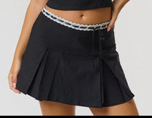 Load image into Gallery viewer, Blue Blush Lace Side Bow Skort
