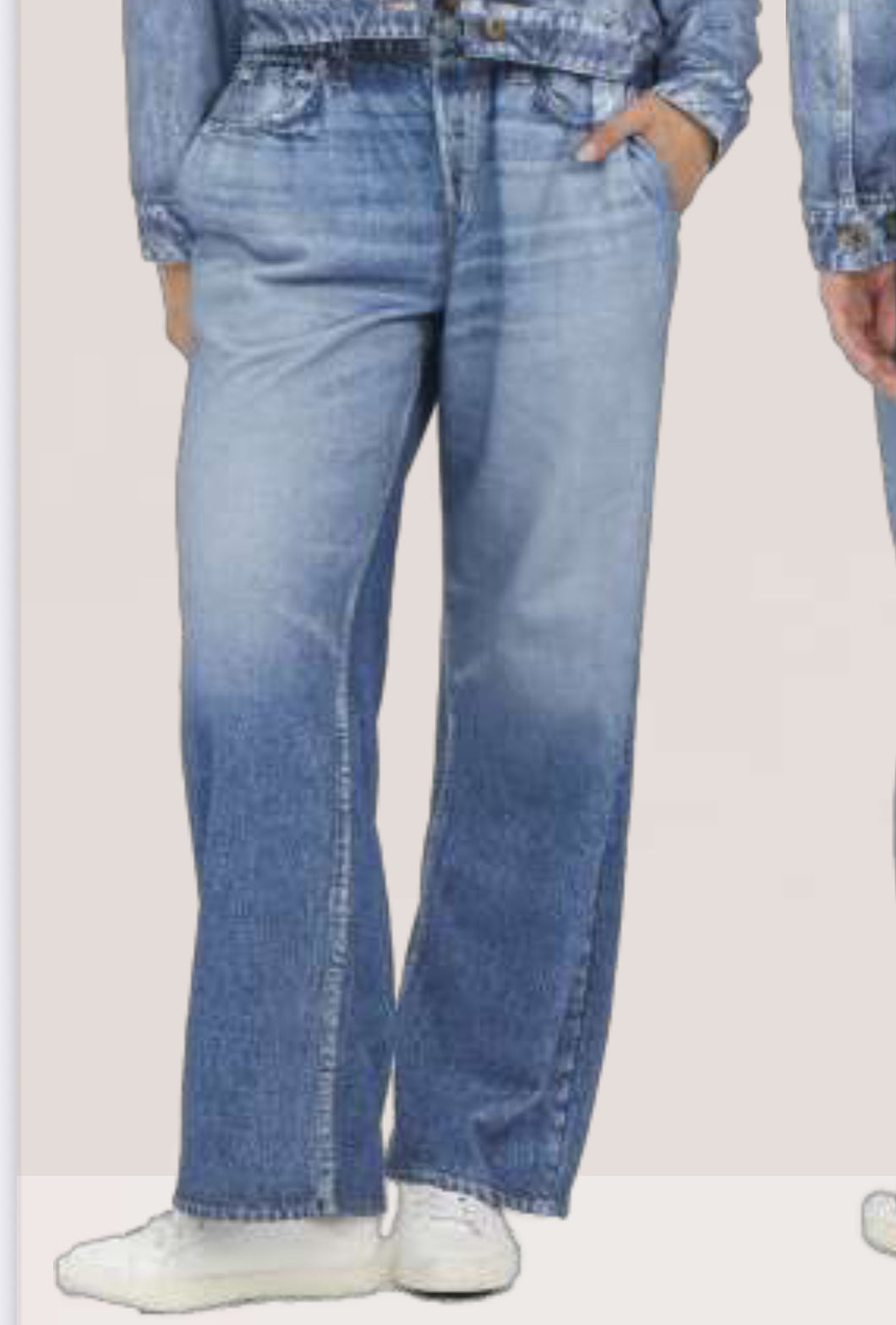 Vintage Havana Denim Fleece Wide Leg Jean