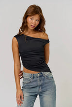 Load image into Gallery viewer, Blue Blush Assymetrical Tank Top
