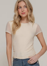 Load image into Gallery viewer, Active Basic Side Rouched Mesh Tee
