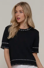 Load image into Gallery viewer, Active Basic SS Sweater W Contrasting Stitch
