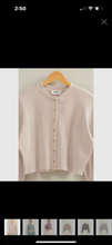 Load image into Gallery viewer, Double Zero Thermal Button Down Crop LS Tee
