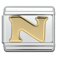 Load image into Gallery viewer, Italian Charm Letters A-Z - 9mm Gold Bracelet Charms
