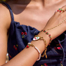 Load image into Gallery viewer, Colorful Beaded Flower Cherry Hand Chain Bracelet 8ZA6JBR149L
