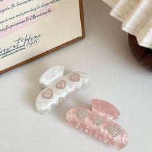 Load image into Gallery viewer, Sweet Heart Rhinestone Acetate Hair Claws 8AS6HCP01
