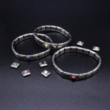 Load image into Gallery viewer, Italian Charm Bracelet Charms - Paua Shell Cabochon Links
