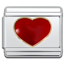 Load image into Gallery viewer, Italian Charm Bracelet Charms - Red Enamel Heart Links
