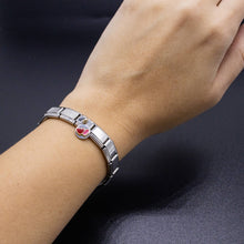 Load image into Gallery viewer, Italian Bracelet Dangle Charm - Red &amp; Pink Hearts 9mm Links
